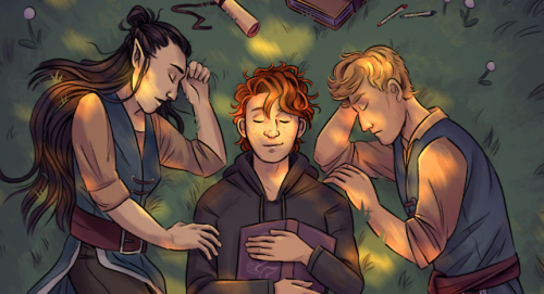 sarahreesbrennan: artofjanjan: The murderous man-hating elf, intense gay kid, and Elliot. Is this n