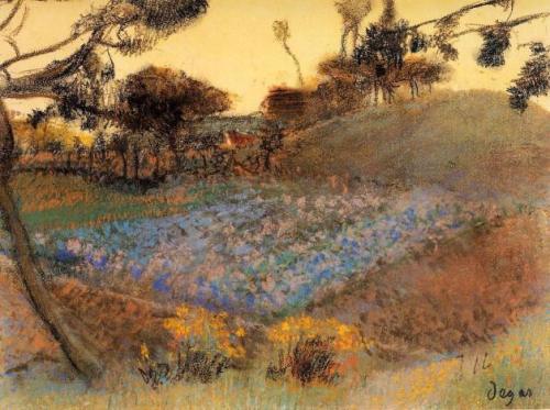 Fild of Flax - Edgar Degas 1891-92Impressionism