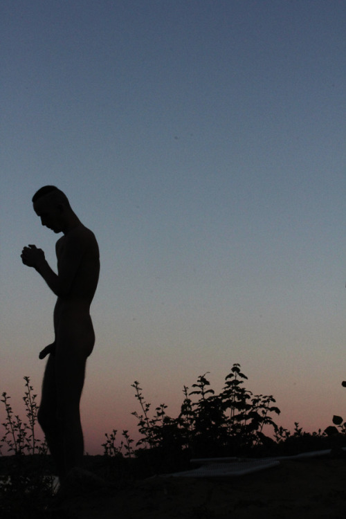 Silhouette at sunset.