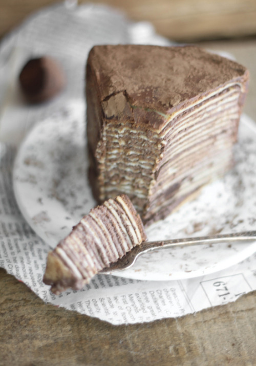 do-not-touch-my-food:  Chocolate Amaretto Crêpe Cake