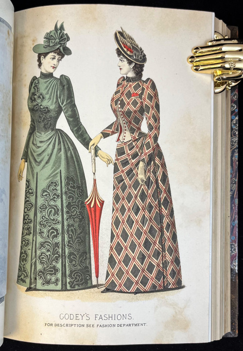  Happy Fashion Friday! These dresses are featured in the August 1890 issue of Godey’s Lady&rsq