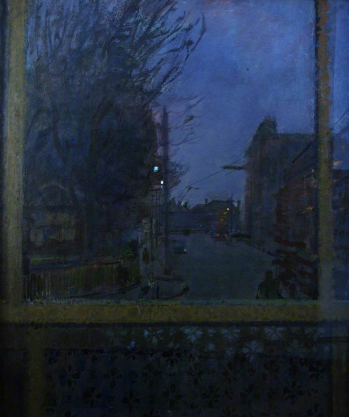 Ruskin Spear (1911-1990) - Winter Evening. Oil on board.