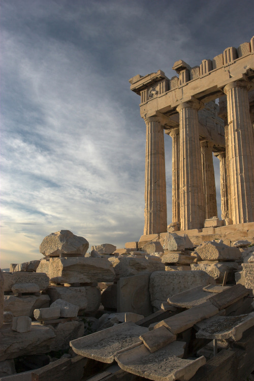 The Parthenon (Greek: Παρθενών) is atemple on the Athenian Acropoli