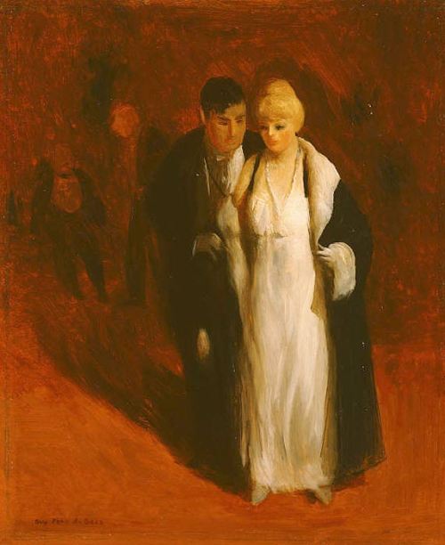 Guy Pene du Bois, The Arrivals, 1918. Oil on plywood panel, 24 x 20 in. The Phillips Collection, Was