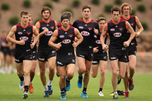 roscoe66: David Zaharakis, Brent Stanton and team mates of the Essendon Bombers at training The best