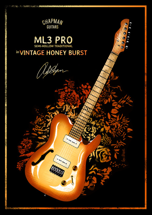  A drawing I did of my favourite @chapmanguitars ML3 PRO over the weekend. I’d love to get one of th