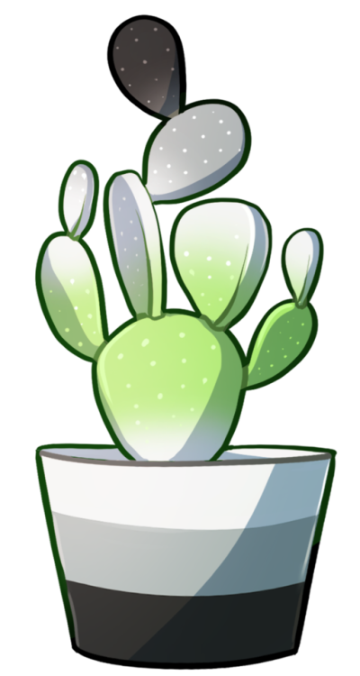 layaart: Pride cacti!!!! I originally just made the ace (cactace) and aro ones, but…..then I got car