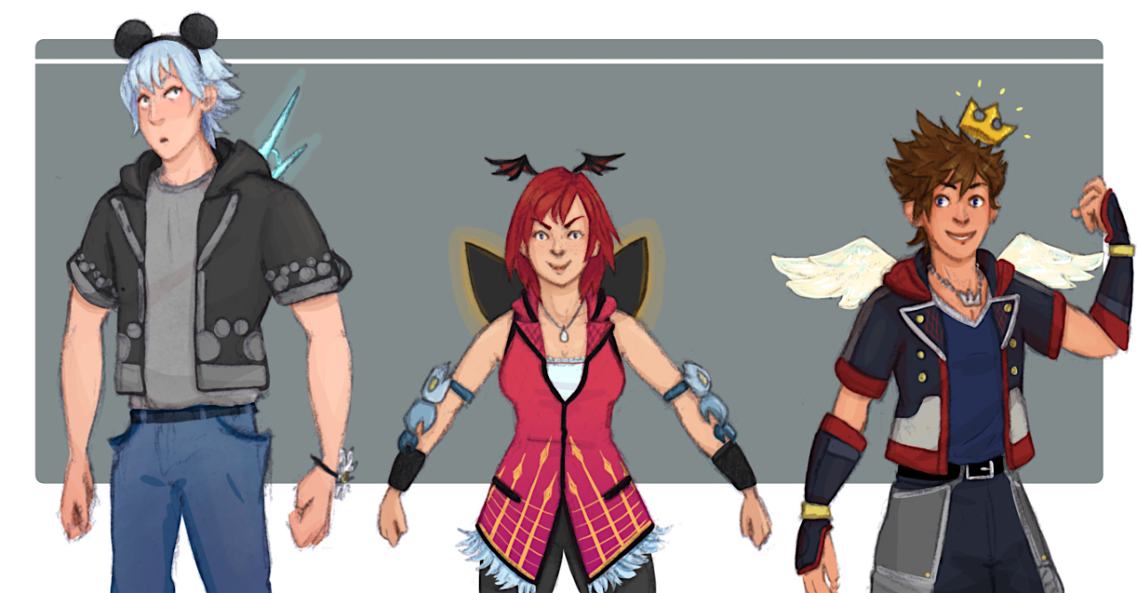 kingdomkett:  ME @ NOMURA: GIVE US CUSTOMIZABLE DESTINY TRIO OUTFITS IN KHIII 