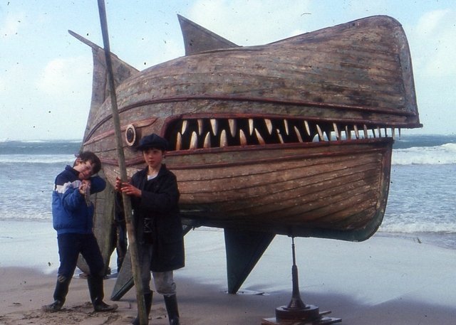 mymodernmet:Wooden Whaler by David Kemp - Giant wooden fish formed out of two recycled