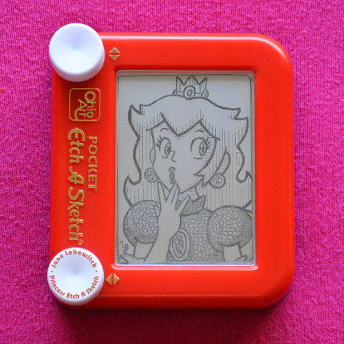 retrogamingblog:Nintendo Etch-a-Sketch Art made by Jane Labowitch Thanks so much for the shout-out a