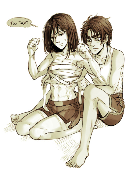 azulsketches:SNK SHIPPING SPREE!Day 3: EremikaSo I have this headcannon for these two in which when 