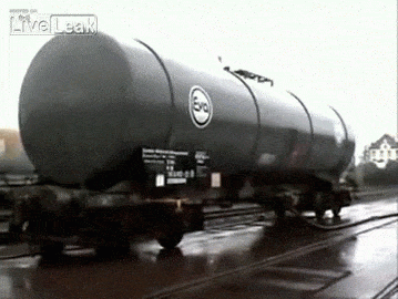 sixpenceee:  Storage Tank Destruction Description from the source: Hot gas/air in the sealed container is left to cool. The air pressure difference inside is so great that the structure is compromised.  GIF made by Sixpenceee. Original video via YouTube. 
