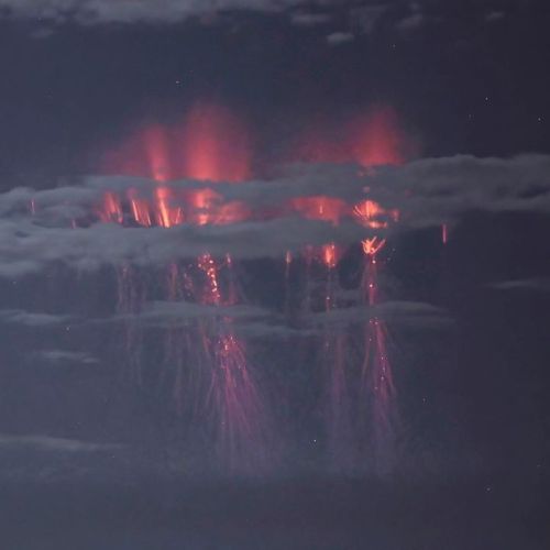  Sprites or red sprites are large-scale electrical discharges that occur high above thunderstorm clo