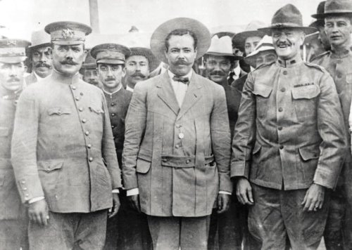 From Left to Right — Generals Alvaro Obregon, Pacho Villa, and John “Blackjack” Pe