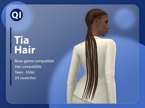 qicc: Tia Hair A very long cornrow braid hairstyle. Base game compatibleHat compatibleTeen - Elder24