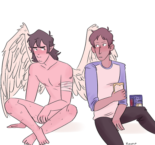 keopip: AU where Keith gets kicked out from heaven n Lance takes care of him ✨ im still working on t