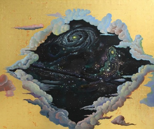 jareckiworld:Milan Kunc  -  Universum   (oil and gold leaf on canvas, 2002)