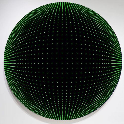 Green Orb Expansion #JohnZoller Acrylic on Canvas 60 inch Diameter #paintings #paint #fineart #conte