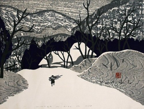 sakurabreeze: The silence of the deep snow:  Kiyoshi Saitō’s  (斎藤 清 1907-1997) print