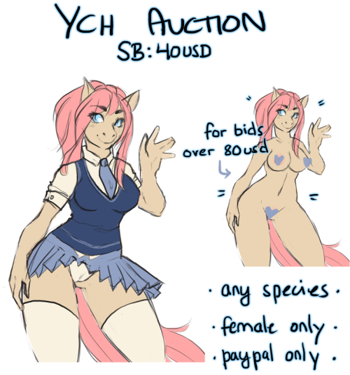 glacebonexpose:  glacebonexpose:  New YCH Auction >> BID HERE I like this a lot so if no one buys it I’ll just draw it with my own character or something… XD Even if you don’t want to or can’t buy, reblogs are much appreaciated!  Less than