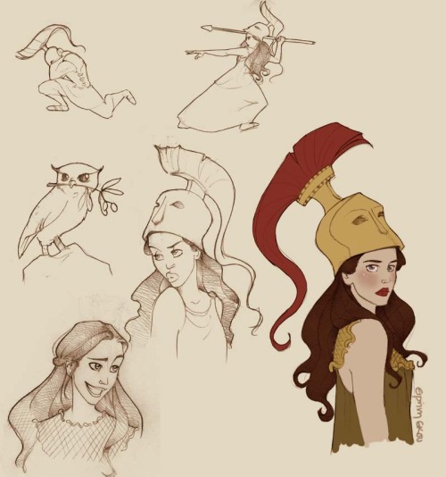 soverylittlehoneybee:  Hera Zeus Poseidon Hestia Hermes Ares Apollo and Artemis Hephaestus Athena Demeter Drawings by wonderful and very talented Ninidu 