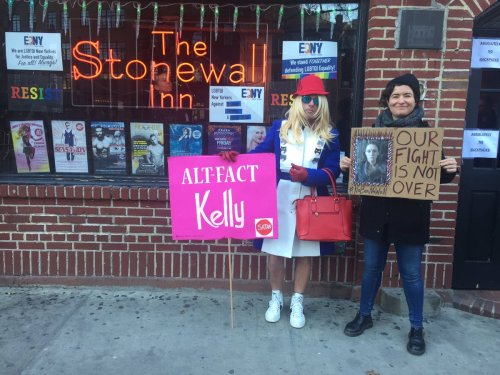 peejayand33:In the front row of a resistance LGBTQ rally in NYC in support of refugees..who do we fi