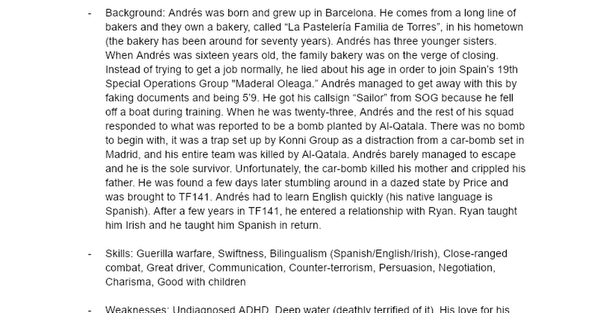 cod oc formatting thing yeahhh