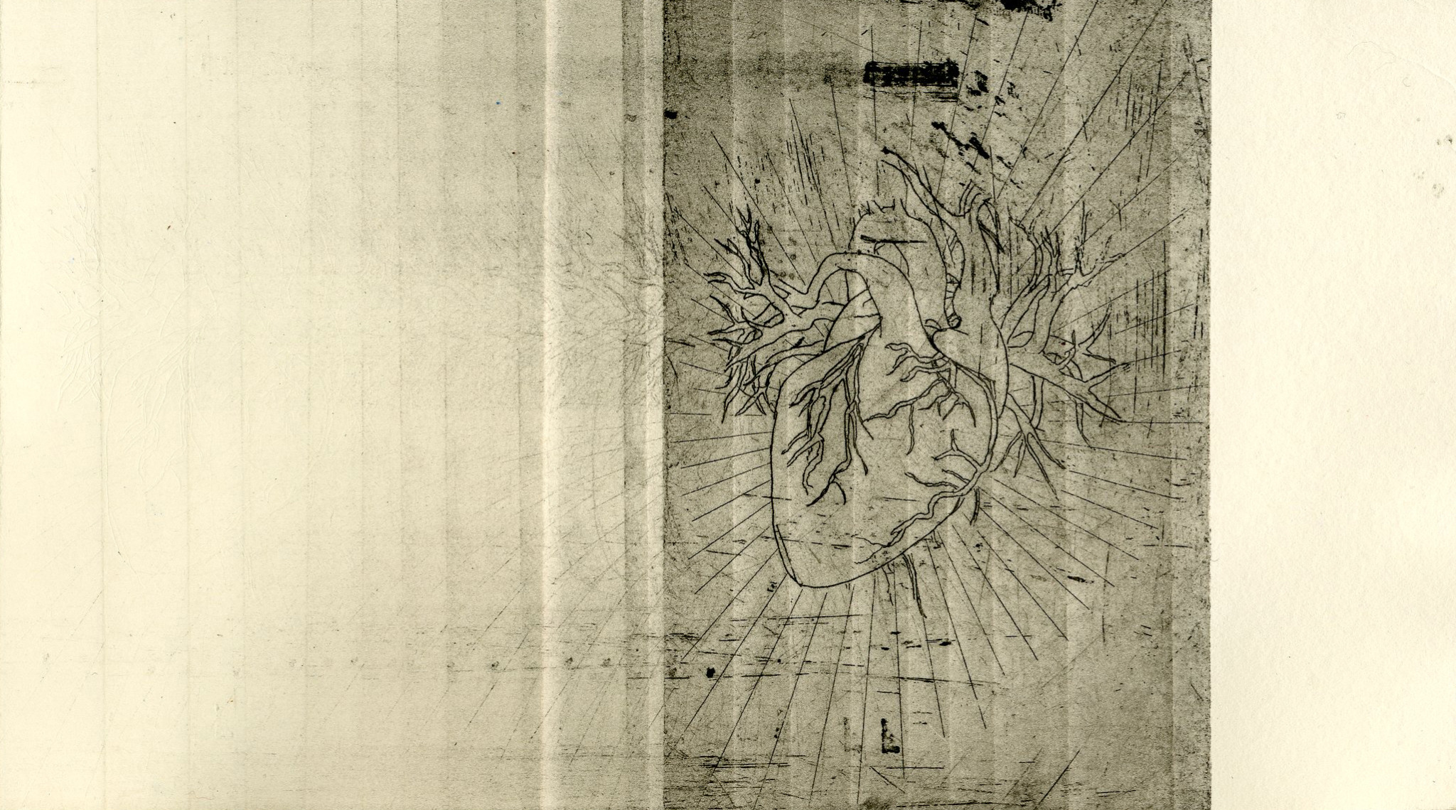 Theories: Heart (proof), etching.