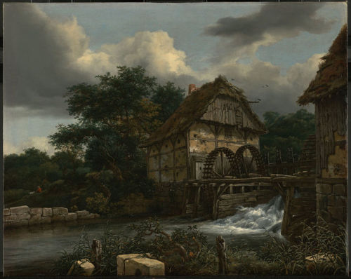 Two Watermills and an Open Sluice, Jacob van Ruisdael, 1653