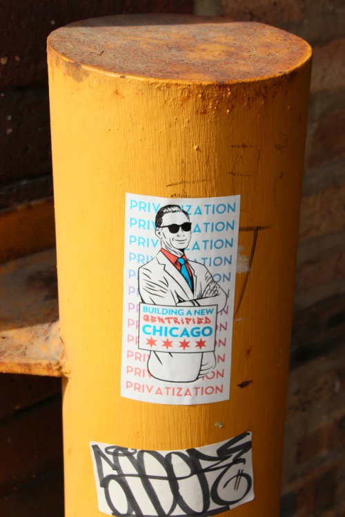 Anti-Gentrification sticker in Chicago