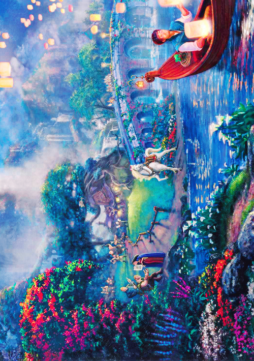 mickeyandcompany:  Tangled, by Thomas Kinkade 
