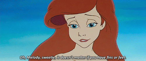 disneygoldmine:  Oh, Melody, sweetie, it doesn’t matter if you have fins or feet.