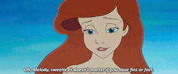 Disneygoldmine:  Oh, Melody, Sweetie, It Doesn’t Matter If You Have Fins Or Feet.