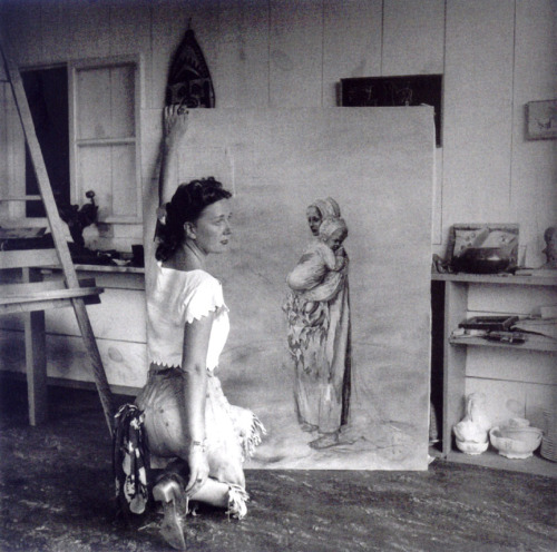 books0977:Dorothea Tanning in her studio, Sedona, Arizona, 1946. Photograph by Lee Miller. From : Pa