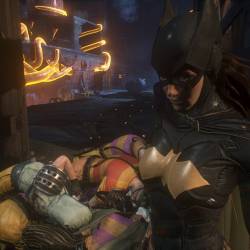 youcantrewind:  Taking out a ton of thugs who keep falling for the same trick. #justgirlythings #BatSelfie #ArkhamKnight #Batgirl #BarbaraGordon