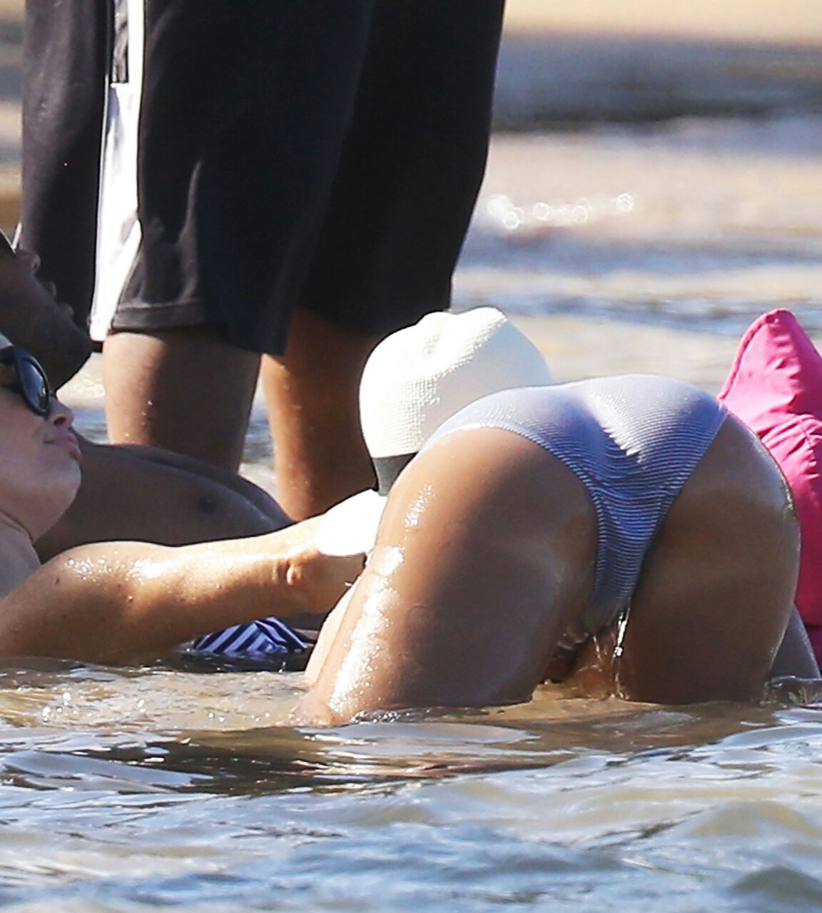 datboinitty:  Jessica Alba  hard nips and ass n bikini  Water cold Jessica?