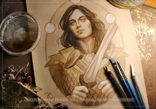 bohemianweasel:Work in progress: Fëanor, ringed by Silmarils, and holding a smith’s hammer and newly