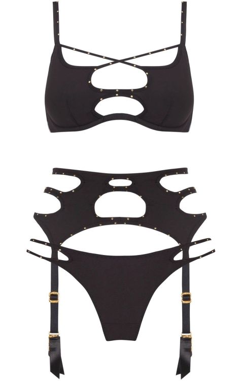 Agent Provocateur | Liza • cut-out + gold-tone stud detailing set