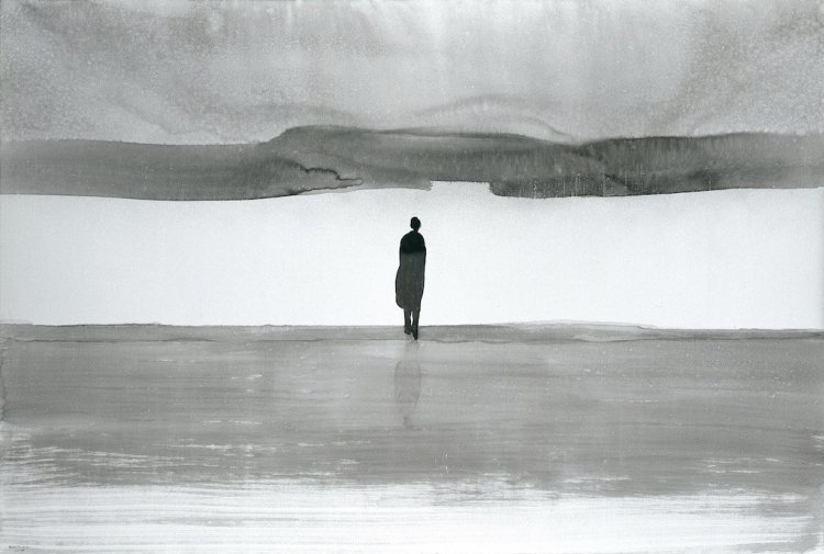 amare-habeo:   Gao Xingjian (Chinese, 1940) Waiting, 2004 Watercolor on paper 