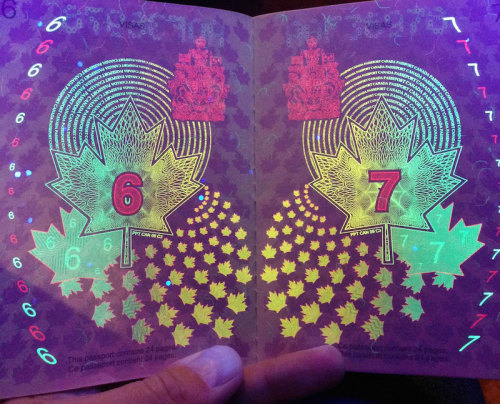 The New Canadian Passport is a big party under black light [link]