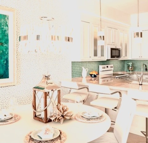 Phoenix Kitchen DiningA Small Transitional Kitchen/dining Room Design Example With White Walls And A