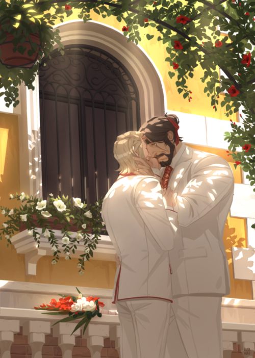 kumanaru: my piece for rollround’s “You’re Invited”- an OTP Wedding Fan