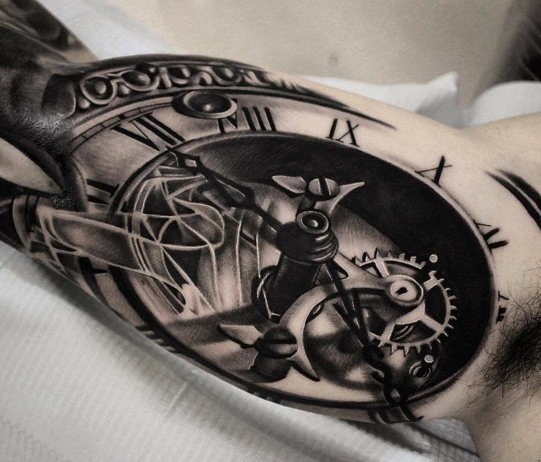 3D clock tattoo by Niki Norberg  Post 14468