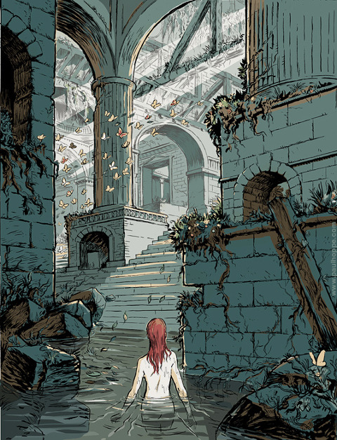 reginasworld:Paul Hoppe:  The Invisible City / Ruins Girl