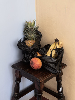 osmaharvilahti:  Black plastic shopping bags with fruits, Kenya, 2013