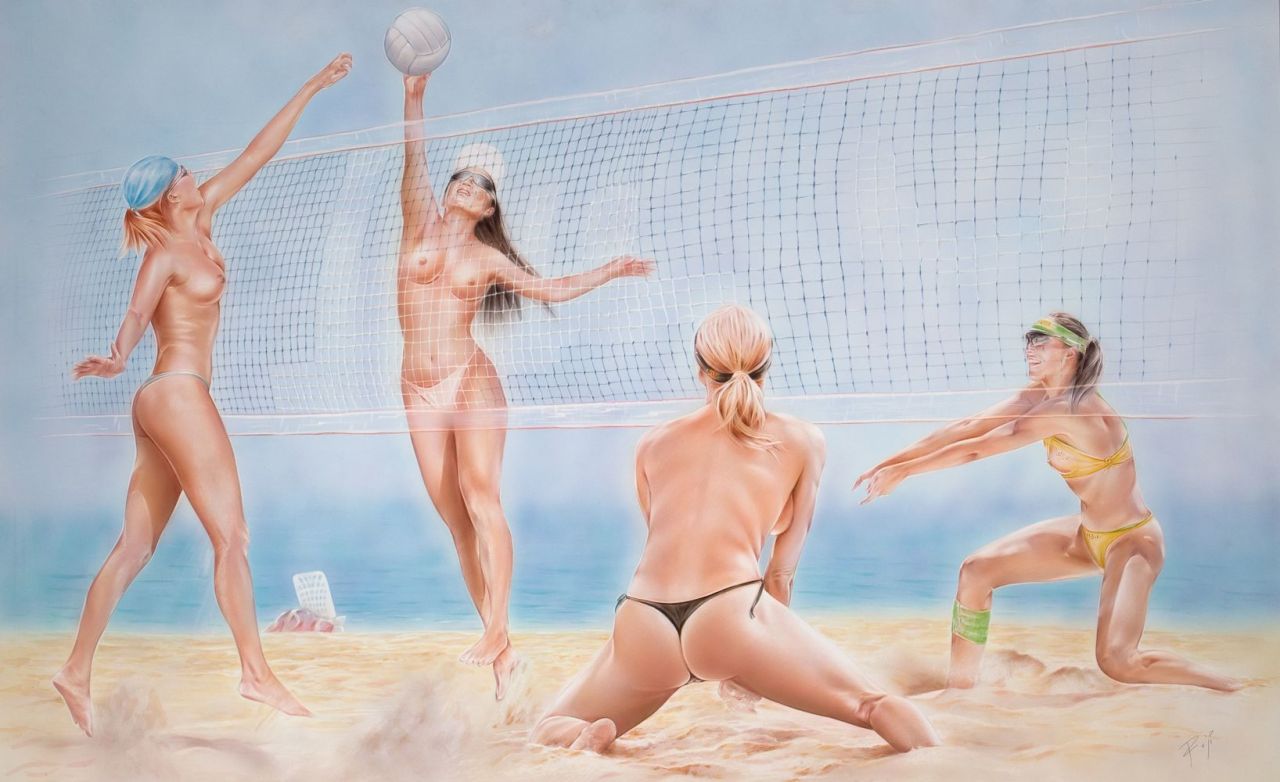 Naked beach volleyball nude