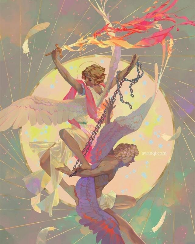 ousia-poetica:  You grow when the roots are firm and solid. Illustration by aw.anqi