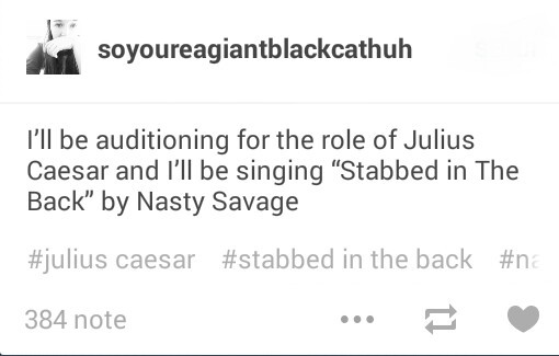 tesssagrayed:  Tumblr+ inappropriate audition songs meme