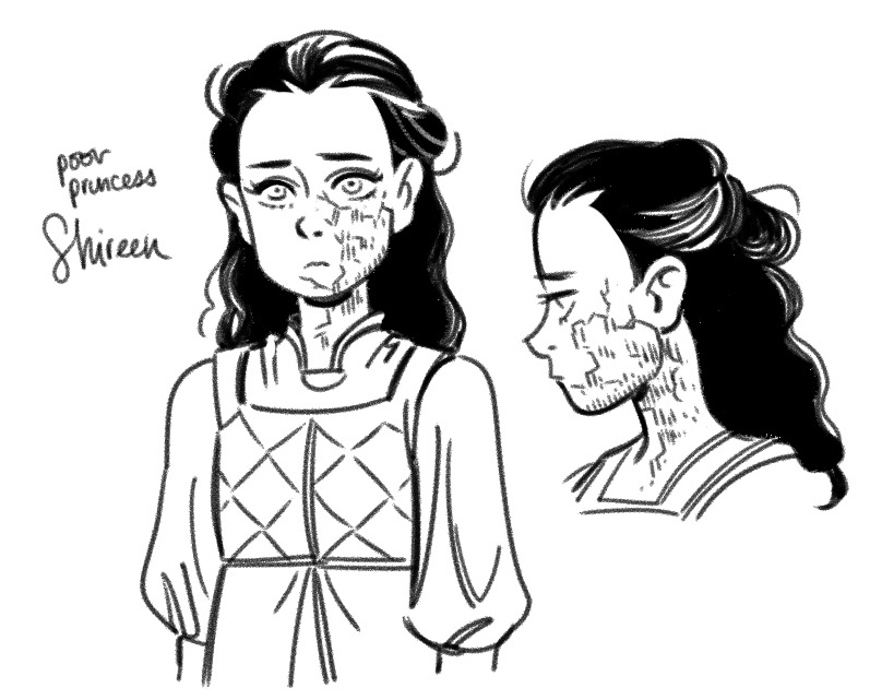 I started reading A Clash Of Kings! Here’s some drawings from the prologue <3
