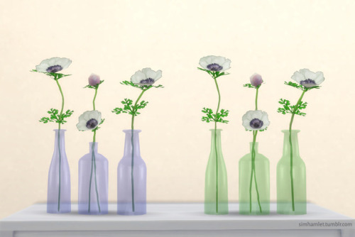 Anemone SetDropbox download:Anemone Glass Vase (836 LOD0)Anemone Bud Vase (594 LOD0)Anemone Stems (7